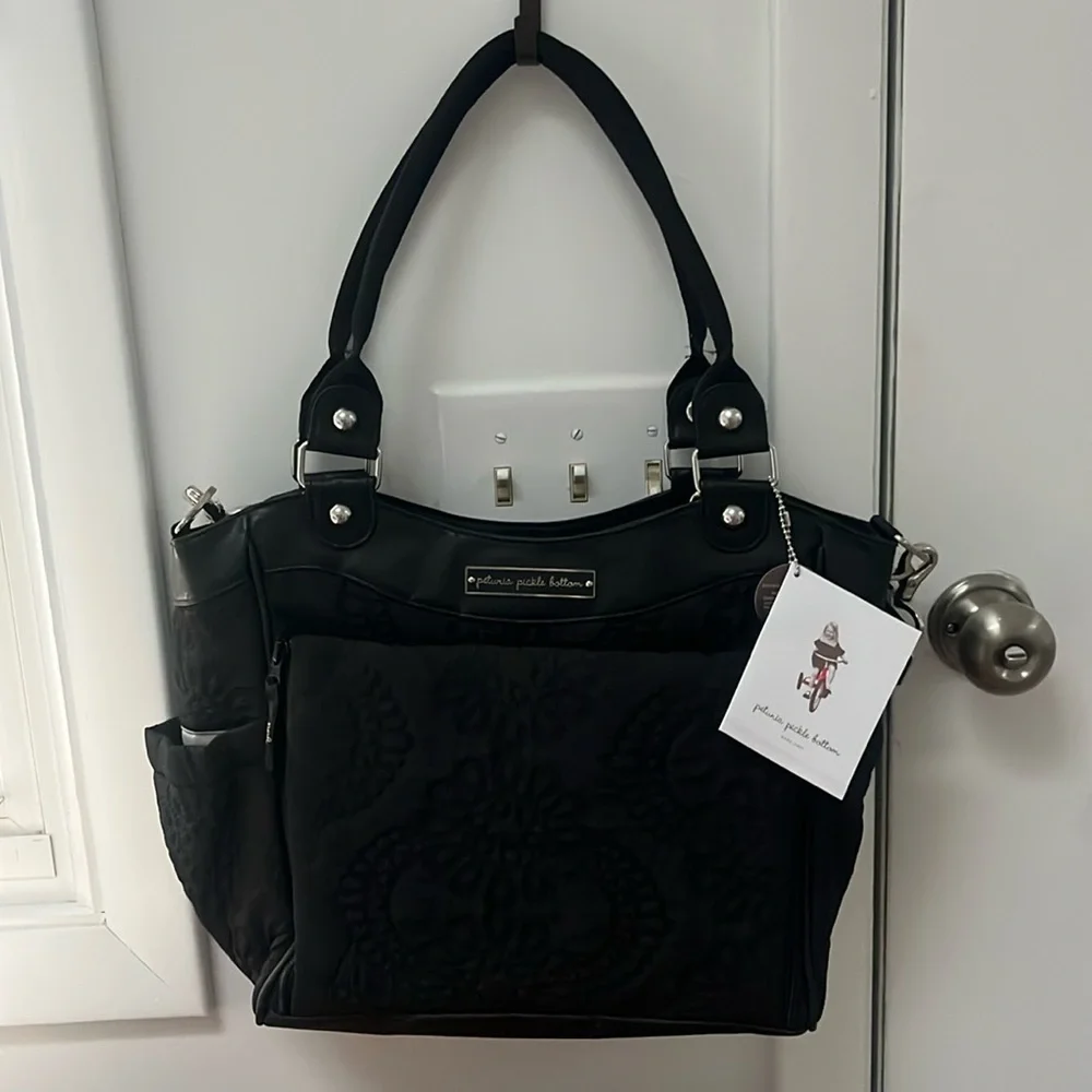 Petunia Pickle Bottom Central Park North Embossed City Carryall Diaper Bag,NWT